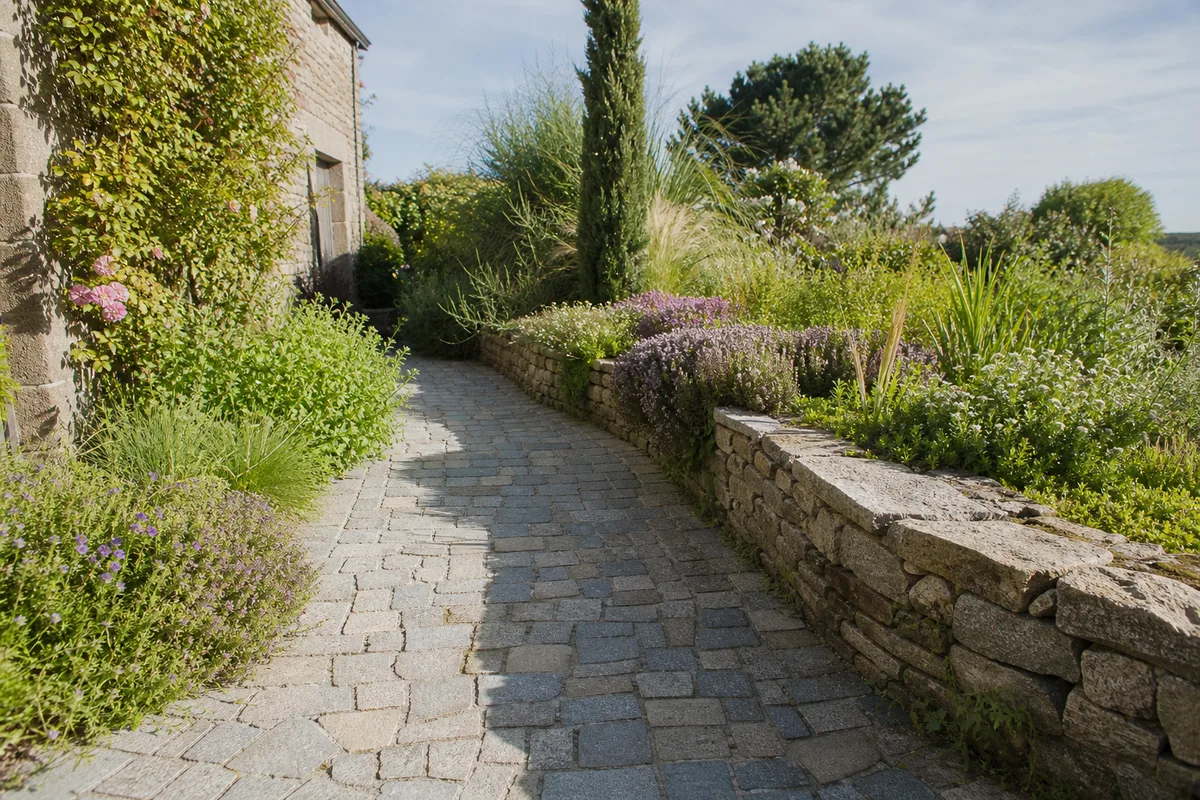 Pavés en pierre naturelle : granit, grès et prix posé au m²