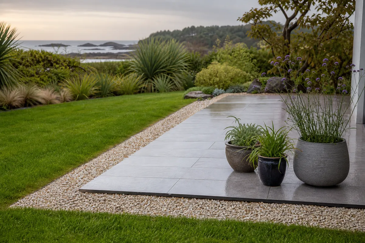 Comparaison entre une terrasse sur plots et une terrasse scellée dans un jardin